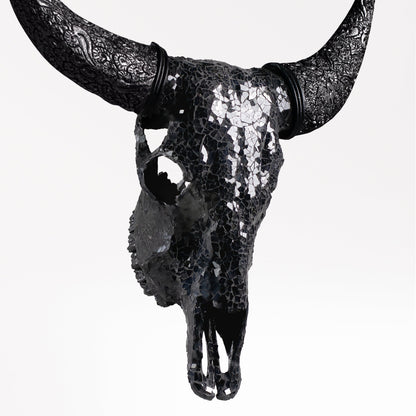 Cow Skull -  Black Mirror // Mosaic Finish