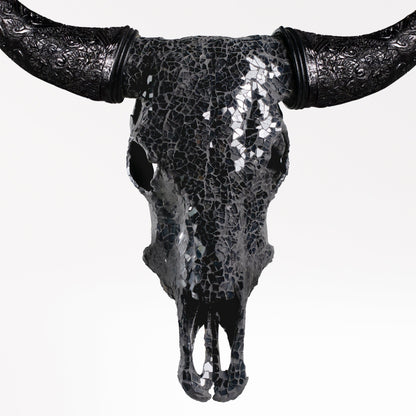 Cow Skull -  Black Mirror // Mosaic Finish