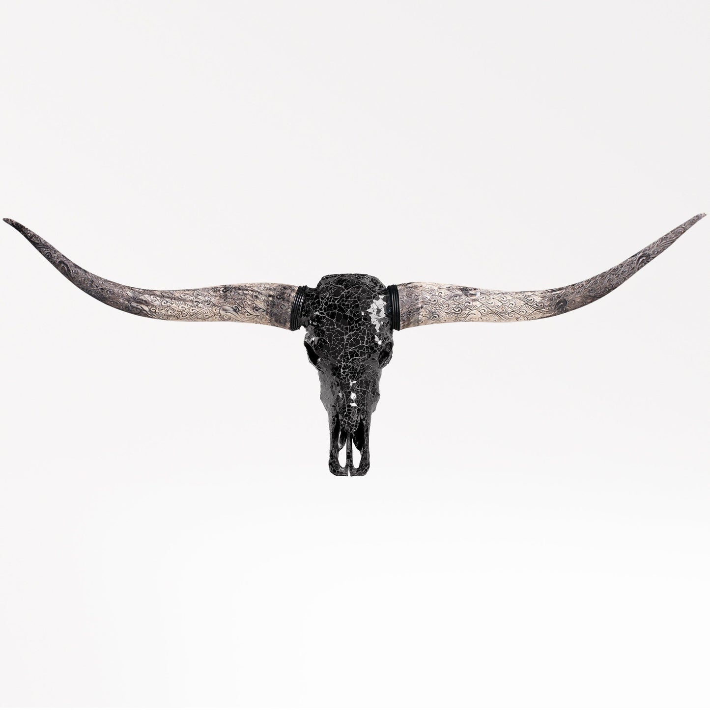 Longhorn Skull - Black Mirror // Mosaic Finish