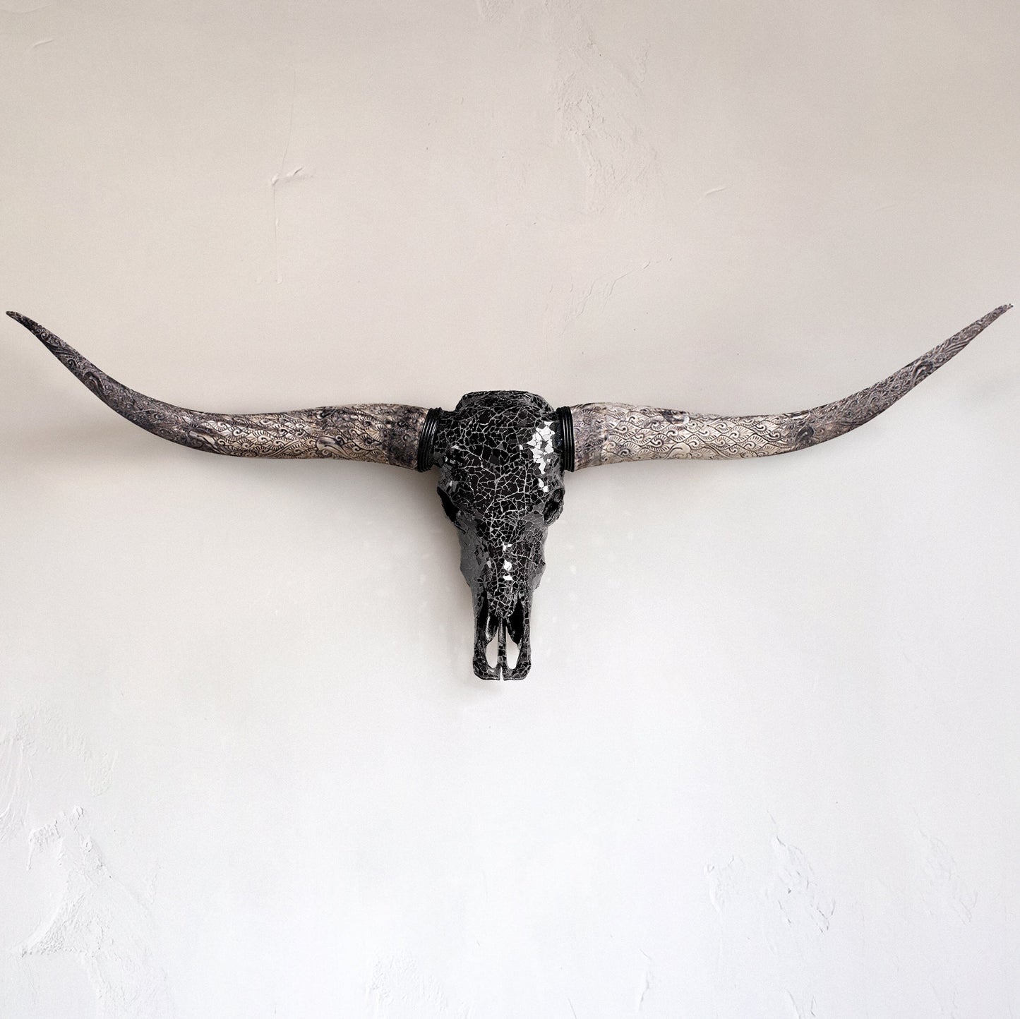 Longhorn Skull - Black Mirror // Mosaic Finish