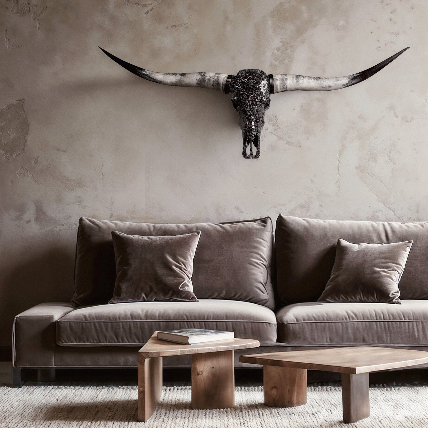 Longhorn Skull - Black Mirror // Mosaic Finish