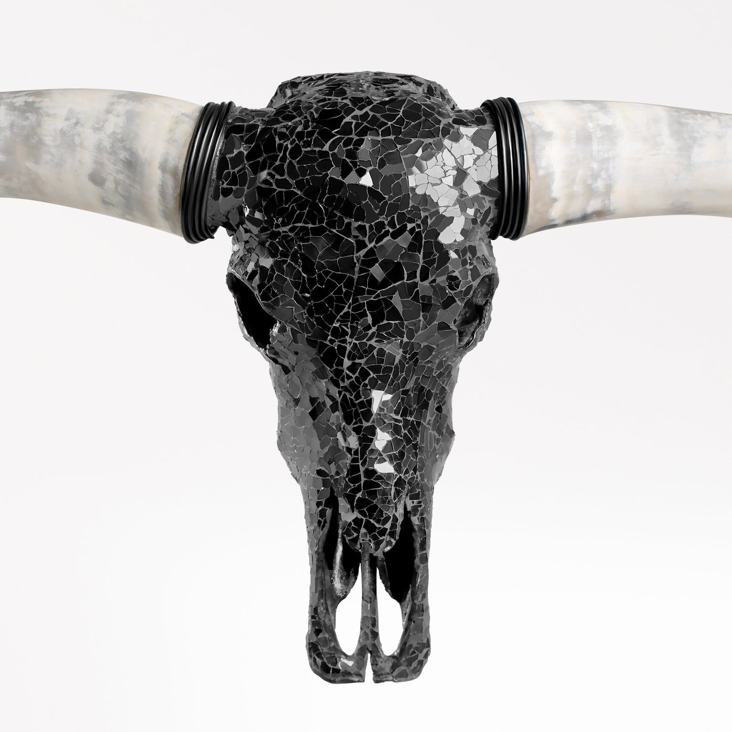 Longhorn Skull - Black Mirror // Mosaic Finish