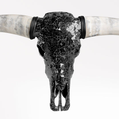 Longhorn Skull - Black Mirror // Mosaic Finish