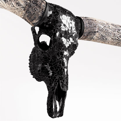 Longhorn Skull - Black Mirror // Mosaic Finish
