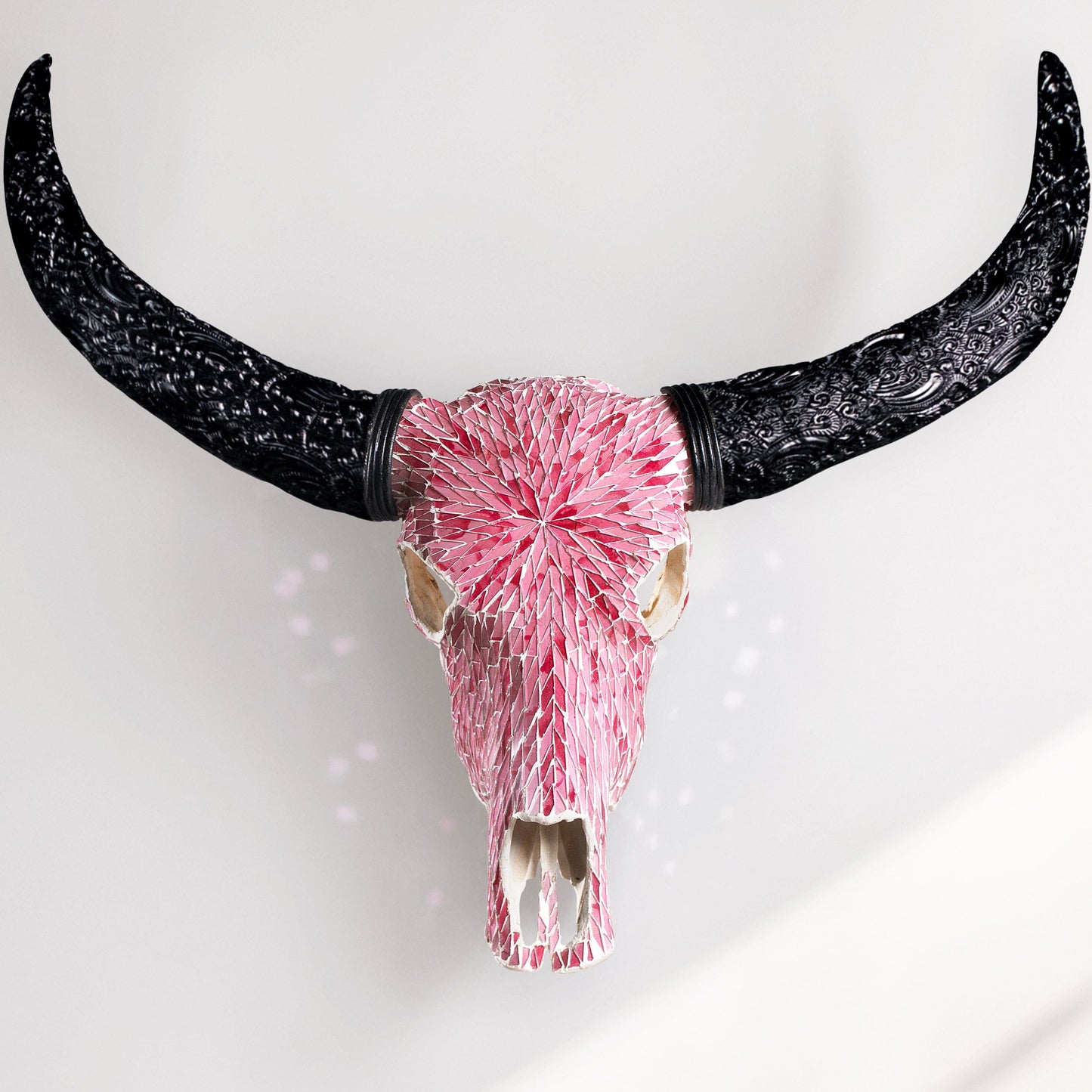 Buffalo Skull -  Pink Mirror // Mosaic Finish