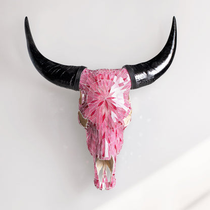 Cow Skull - Pink Mirror // Mosaic Finish
