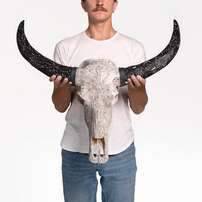 Buffalo Skull - Beige Mirror // Mosaic Finish