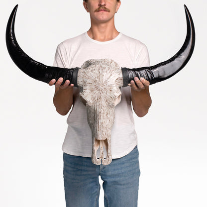 Buffalo Skull - Beige Mirror // Mosaic Finish