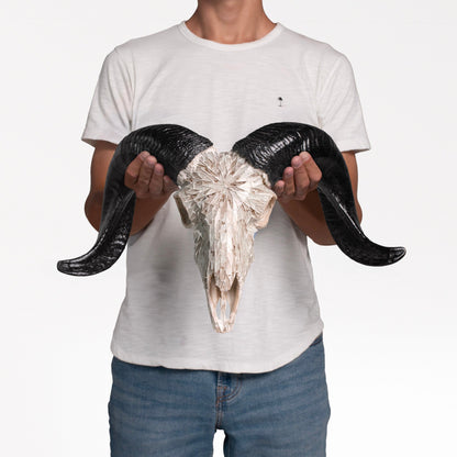 Ram Skull - Beige Mirror // Mosaic Finish