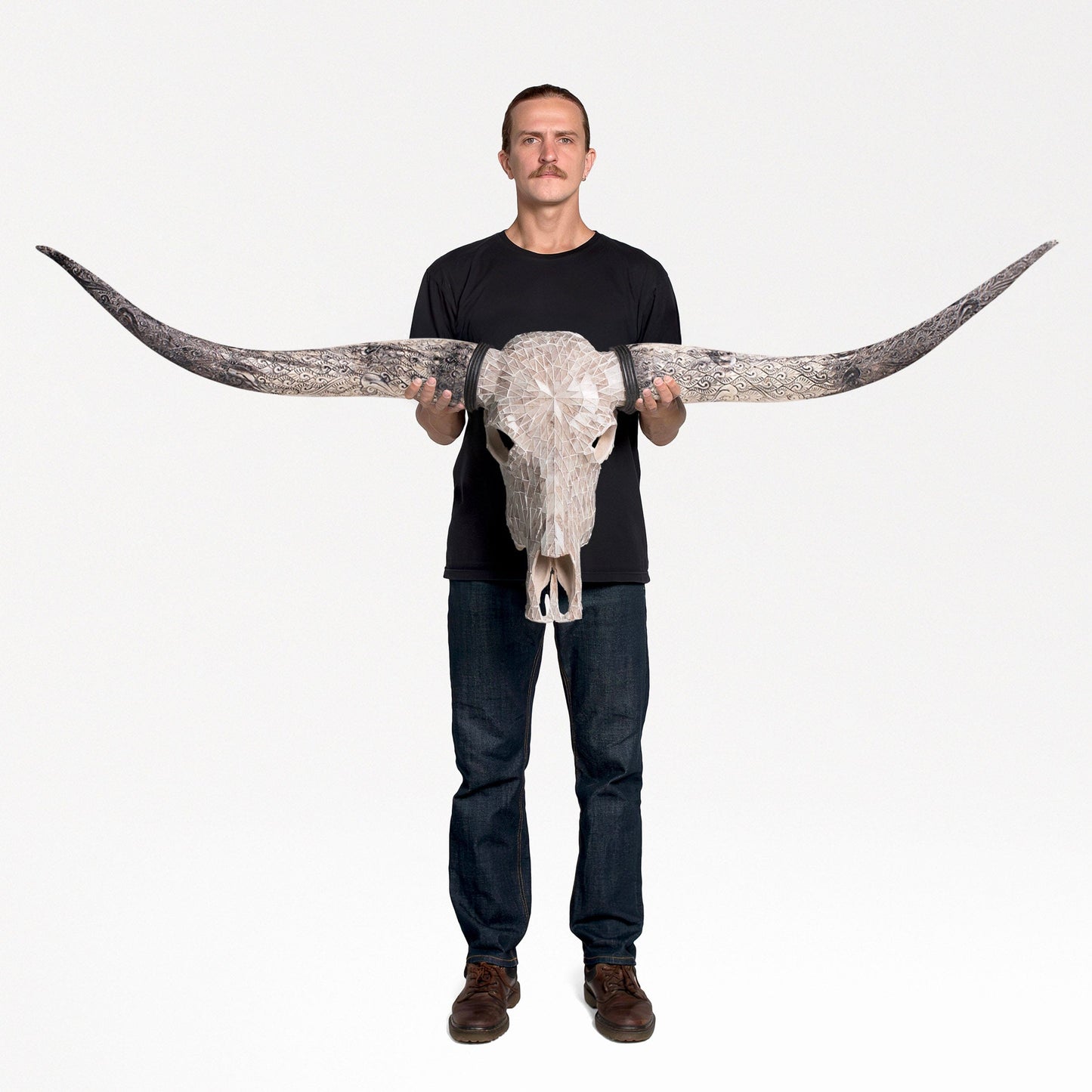 Longhorn Skull - Beige Mirror // Mosaic Finish
