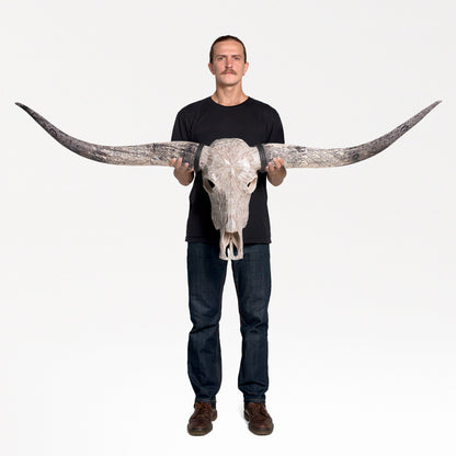 Longhorn Skull - Beige Mirror // Mosaic Finish
