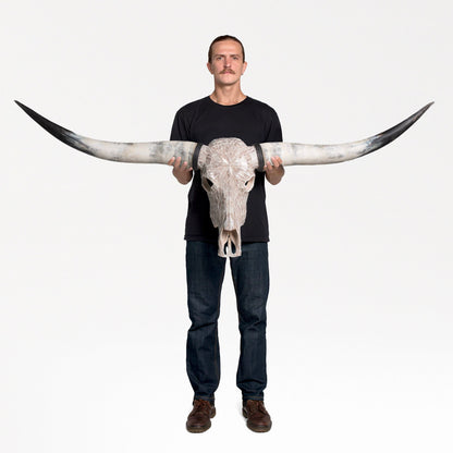 Longhorn Skull - Beige Mirror // Mosaic Finish
