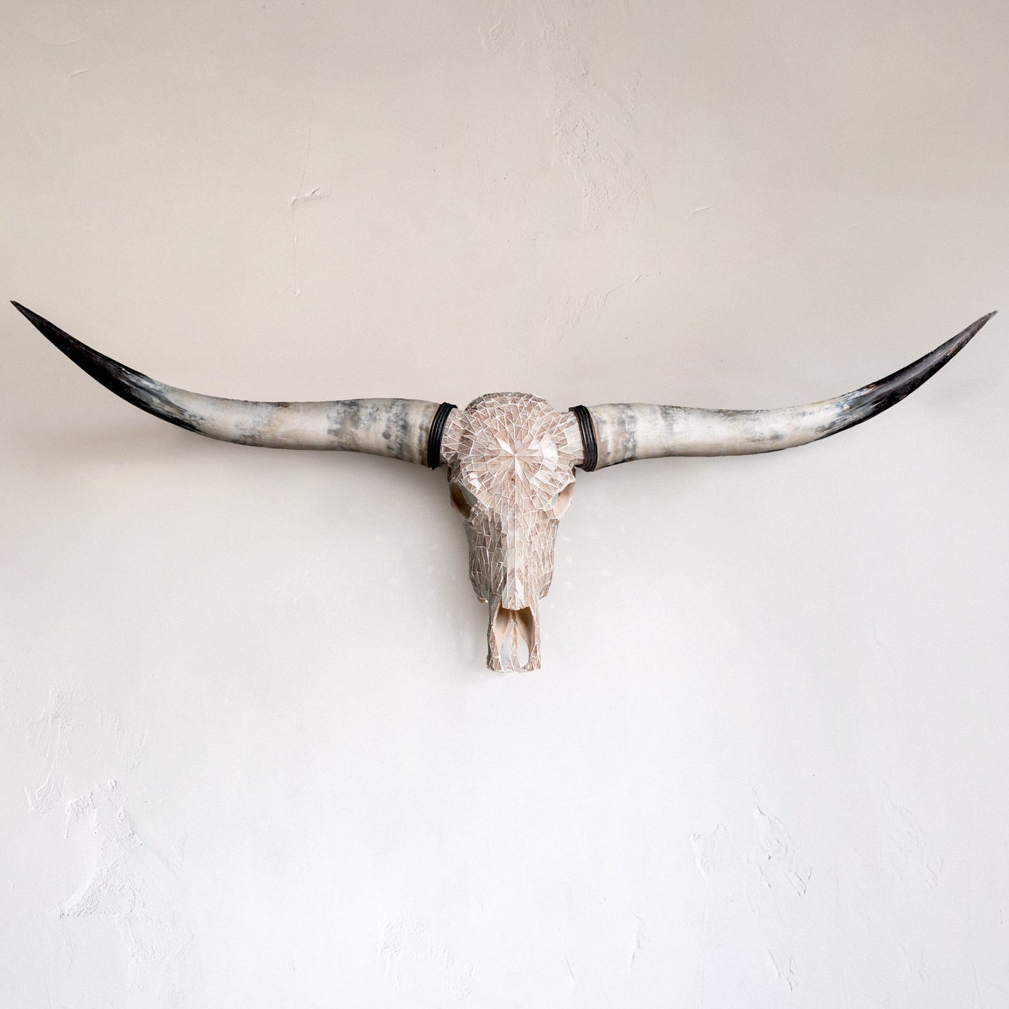 Longhorn Skull - Beige Mirror // Mosaic Finish