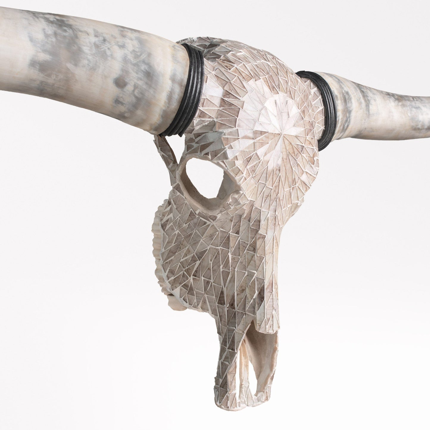 Longhorn Skull - Beige Mirror // Mosaic Finish