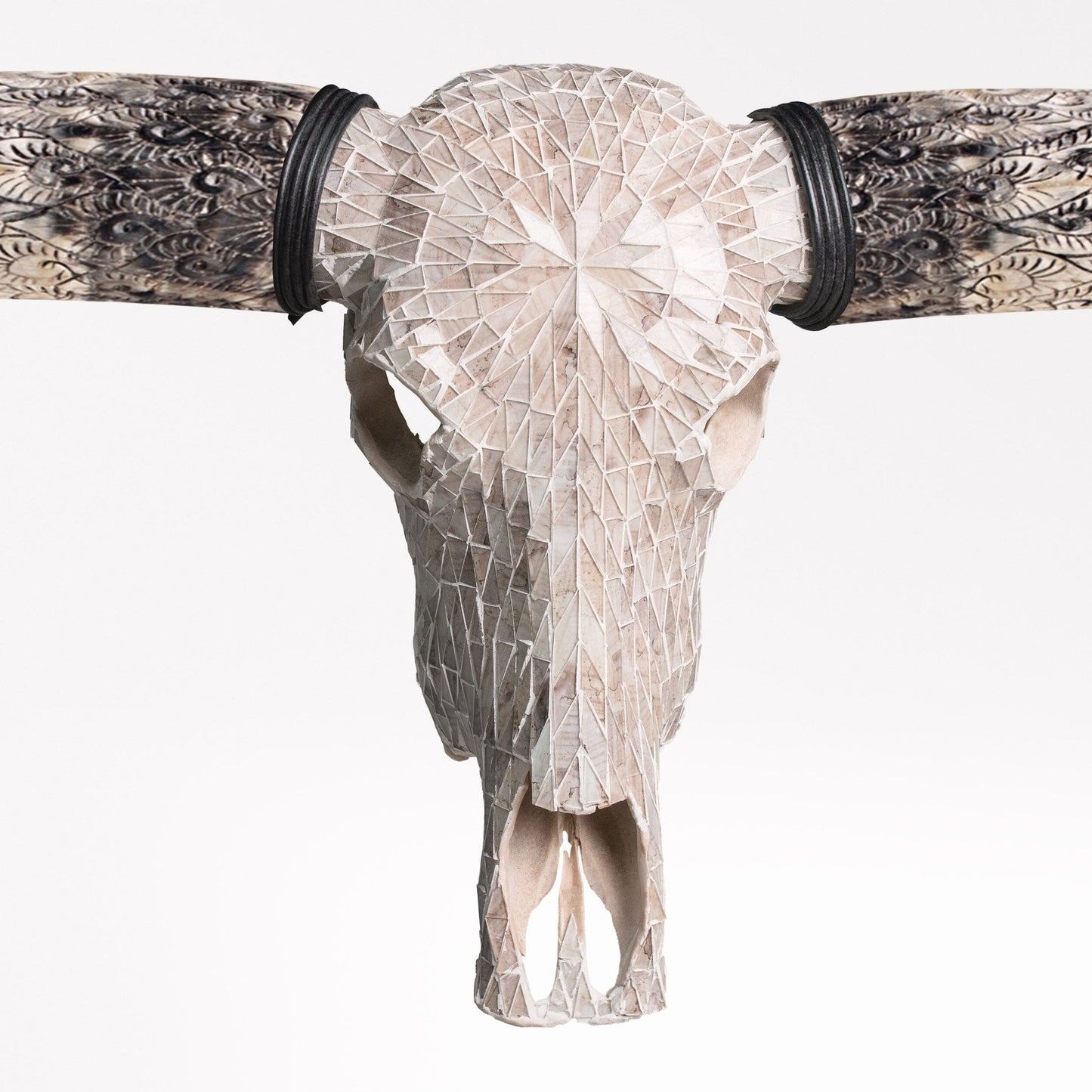 Longhorn Skull - Beige Mirror // Mosaic Finish