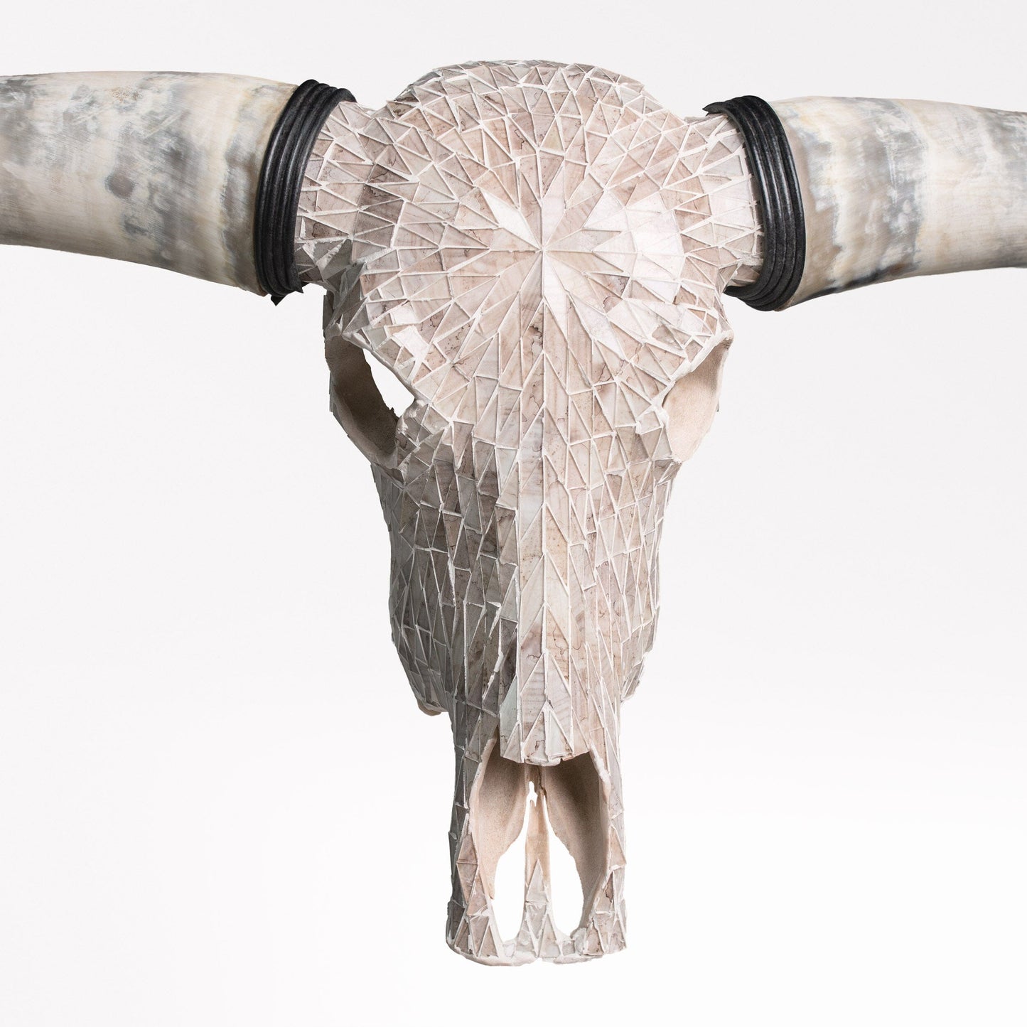 Longhorn Skull - Beige Mirror // Mosaic Finish