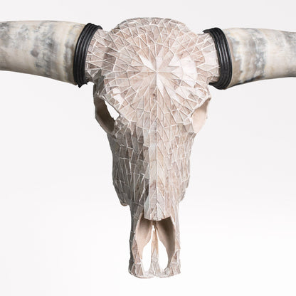 Longhorn Skull - Beige Mirror // Mosaic Finish