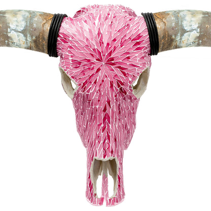 Longhorn Skull - Pink Mirror // Mosaic Finish
