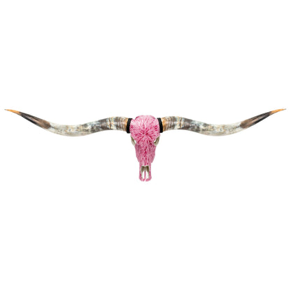 Longhorn Skull // XL Horns - Pink Mirror // Mosaic Finish