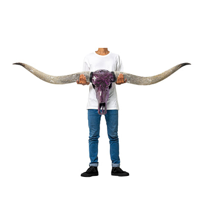 Longhorn Skull // XL Horns - Purple Mirror // Mosaic Finish
