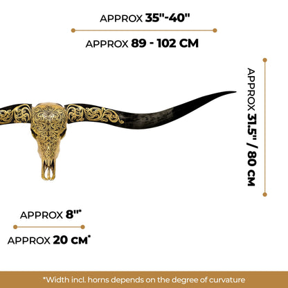 Longhorn Skull // XL Horns - Oriental Gold Metallic