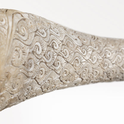 Hand Carved Longhorn Skull // XL Horns - Antique Bronze Mandala // Metallic Finish