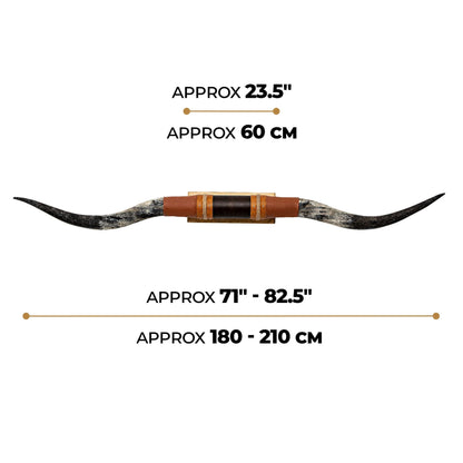 Brown Leather Mount // Carved Longhorns - Wild Hog