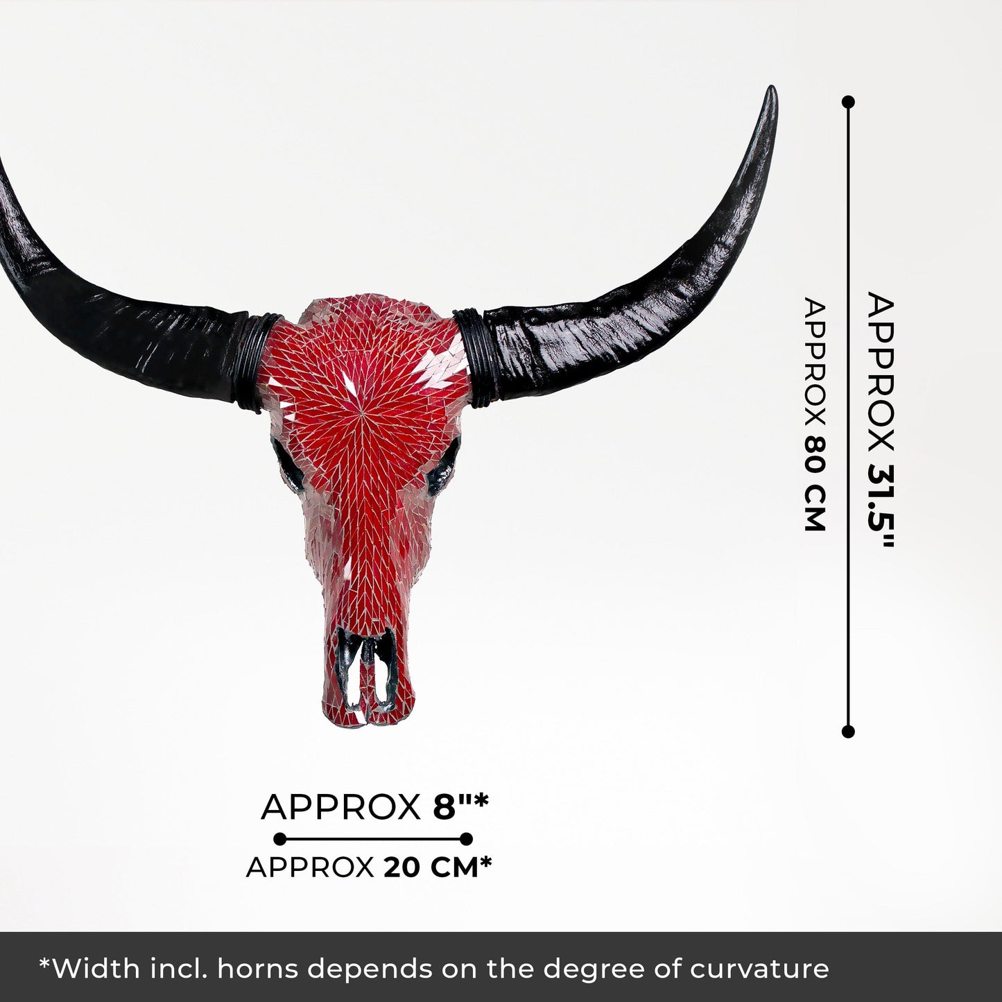 Buffalo Skull - Red Mirror // Mosaic Finish