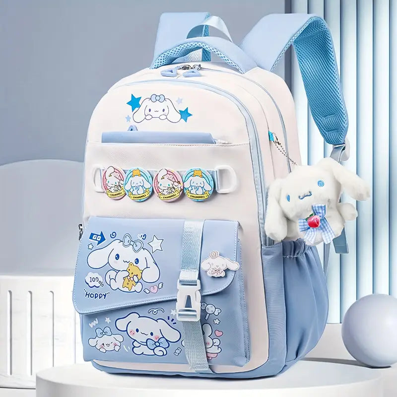 For Cinnamoroll Backpack Blue Large Capacity Backpack Include Stationery Set
