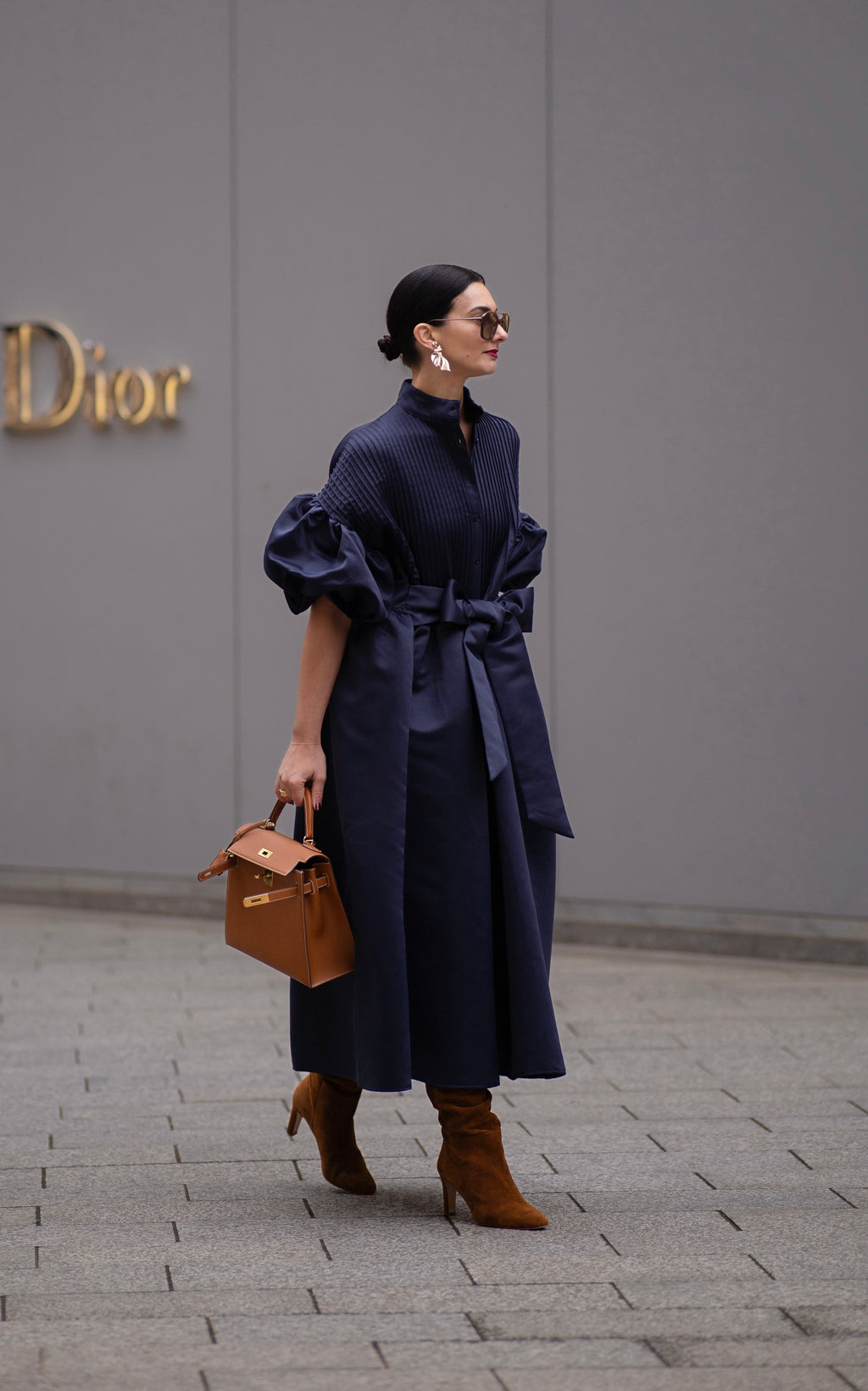 Dress Phoebe Satin Navy