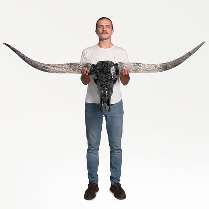 Longhorn Skull - Black Mirror // Mosaic Finish