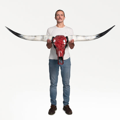 Longhorn Skull - Red Mirror // Mosaic Finish