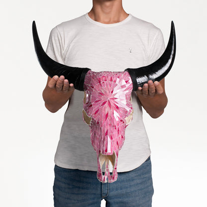 Cow Skull - Pink Mirror // Mosaic Finish